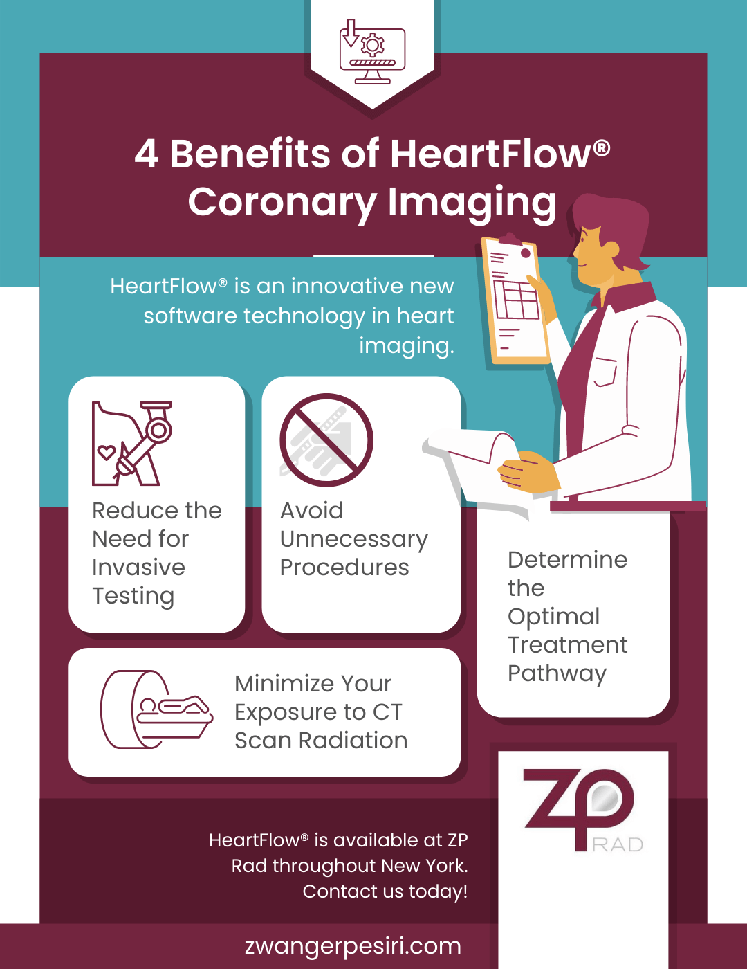 4 Benefits of HeartFlow Coronary Imaging Infographic