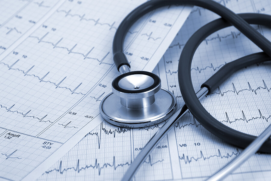 echocardiogram chart with stethoscope